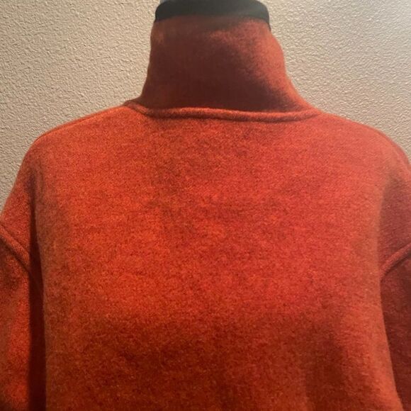 Giesswein Wool Fall Winter Orange Coat Sweater Jacket Made In Austria - Size 34 - Picture 11 of 15